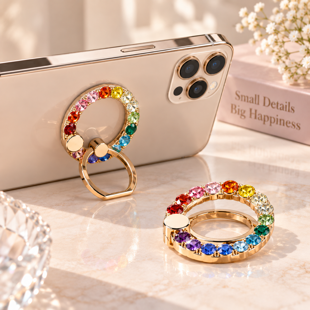 Crystal Cell Phone Ring & Stand