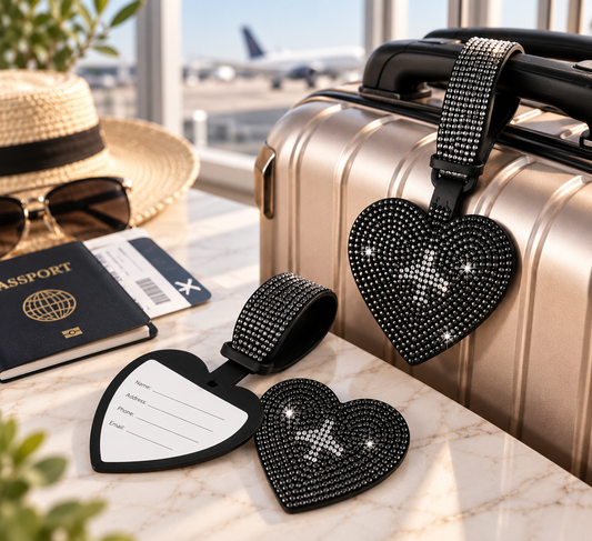 Crystal Heart Luggage Tag